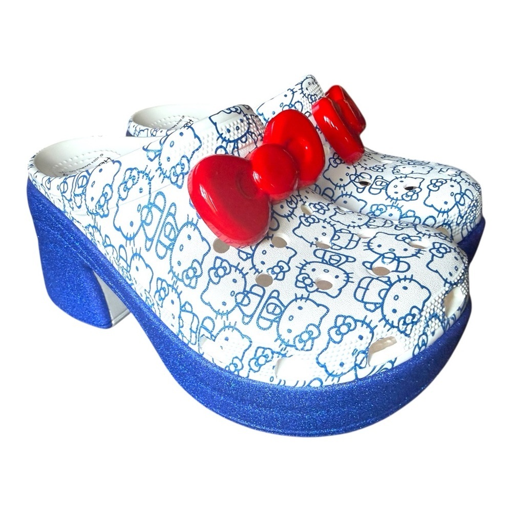 Nwot Crocs Hello Kitty Siren Clogs Blue Size 9 Hello Kitty's 50th Anniversary - Picture 2 of 16